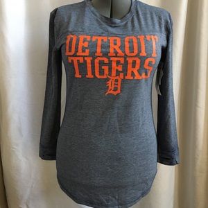 New Ladies Detroit Tigers Long Sleeve Blue Shirt